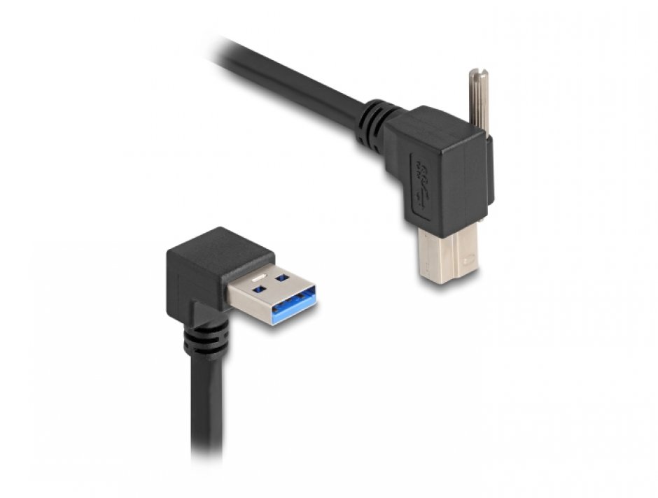 Imagine Cablu USB 3.2-A la USB-B unghi T-T 1m, Delock 80481